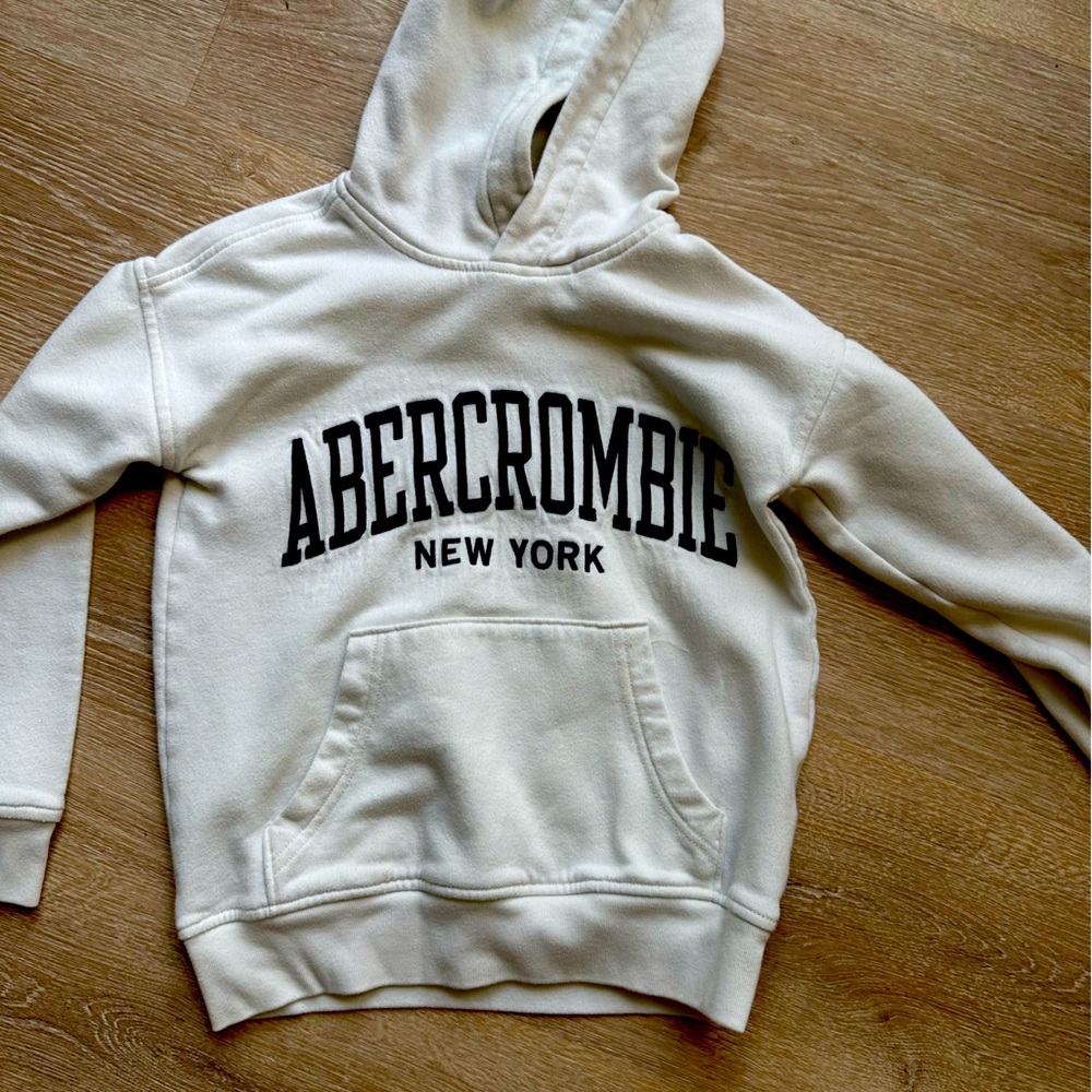 Abercrombie Kids White Relaxed Fit Hoodie